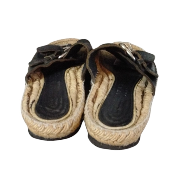 Palomitas Black Leather Double Strap Sandals Size 7-7.5 - Picture 5 of 8